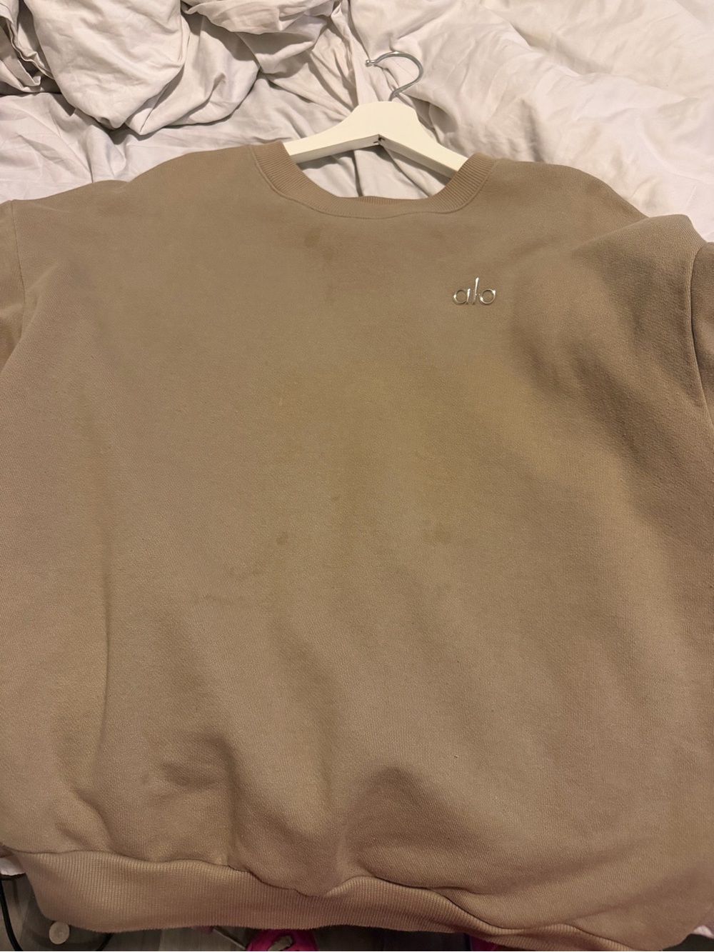 ALO Yoga Men's Crewneck Sweatshirt in Taupe